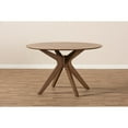 thumbnail image 6 of Baxton Studio Monte Round Wood Dining Table in Walnut Brown, 6 of 7