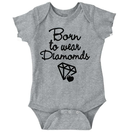 

Brisco Brands Born To Wear Diamonds Spoiled Baby Bodysuits for Girls