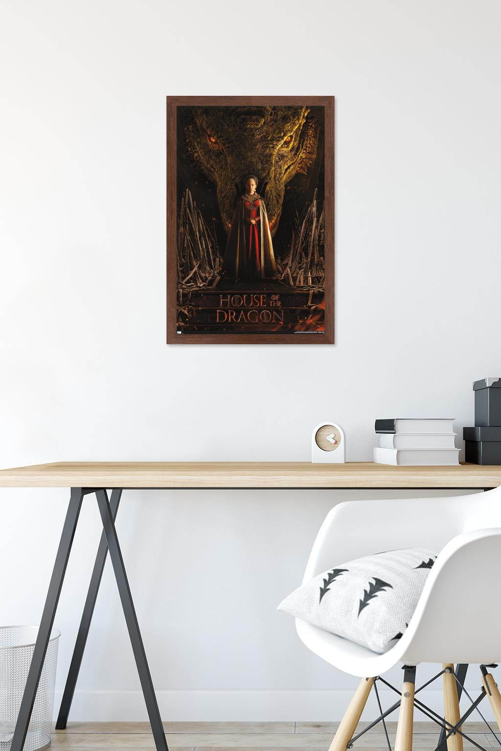House of the Dragon - Rhaenyra Dragon Head One Sheet Wall Poster, 14.725" x 22.375" Framed
