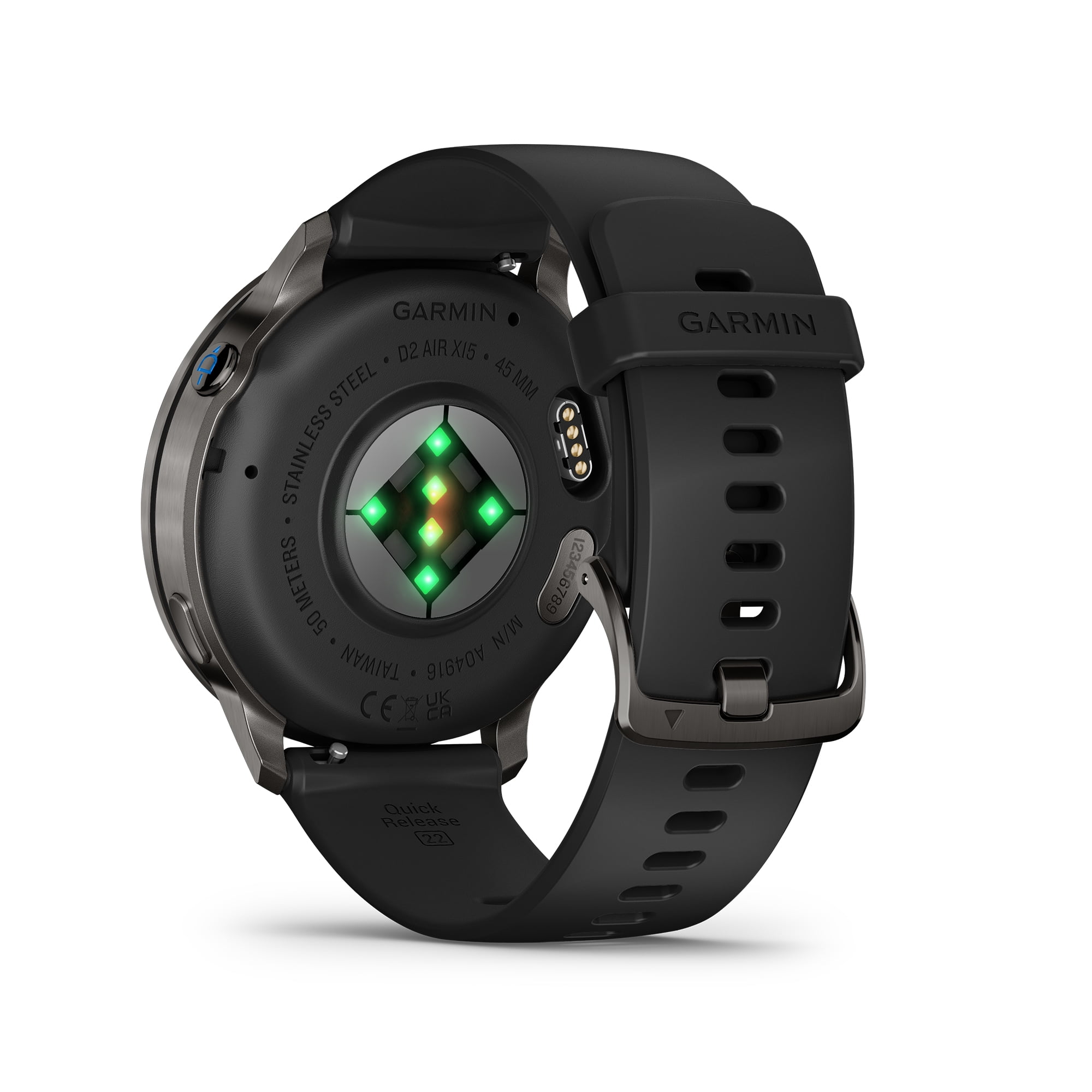 Garmin D2 Air X15 Aviation Smartwatch 45MM Slate Stainless Steel Bezel Black Silicone Band AMOLED Display GPS Direct-To Navigation Built-In Flashlight Pilot Watch Bundle