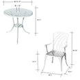 thumbnail image 2 of Hi-Line Gift Ltd 78658-A-WT White Haven Retreat- All-Weather Cast Aluminium Bistro Set, 2 of 3