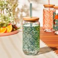 thumbnail image 2 of Mainstays by Becky G. & Alejandra 20-Ounce Acrylic Can Shape Tumbler, Green Tile Pattern, 2 of 8