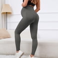 thumbnail image 5 of Gyujnb High Waist Full Belly Support Maternity Leggings Seamless Stretch Fabric Yoga Fitness Loungewear Casual Daily Pregnancy Pants,XL, 5 of 6