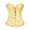 Yellow, variant on Women's Lace Up Corset Boned Floral Overbust Push up Bustier Bodyshaper Top