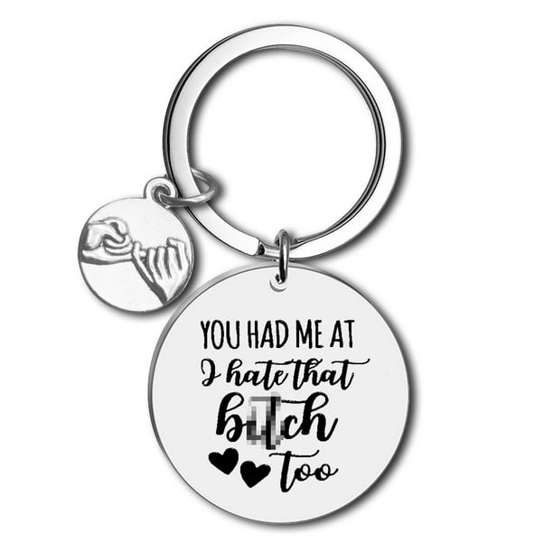 Best Friends Gift Keychain Friendship Gift for Sister Bestie Funny Birthday Gift for Women