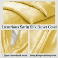 thumbnail image 2 of Amay Satin Silk Full Duvet Cover Set (80"×90", Gold ) – Smooth & Silky Feel – Ideal for Apartments, Guest Beds – 3-Piece Bedding Set, 2 of 5