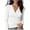 White, variant on QINGFSAP Womens Cross Wrap V Neck Ruched Long Sleeve Shirts Stretchy Fitted Basic Casual Daily Solid Layering Tops