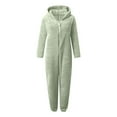 thumbnail image 6 of Mercatoo Youth Po𝐥ar Fleece Cute Ears Jumpsuit S𝐡erpa Thicked Warm Bodysuits with Hooded Teen Girls Winter Plush R𝐨mper, 6 of 6