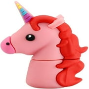 32GB USB 3.0 U Disk Pink Cute Unicorn Cartoon Animal Rainbow Horse Memory Stick Thumb U Disk Data Storage Graduation School Gift