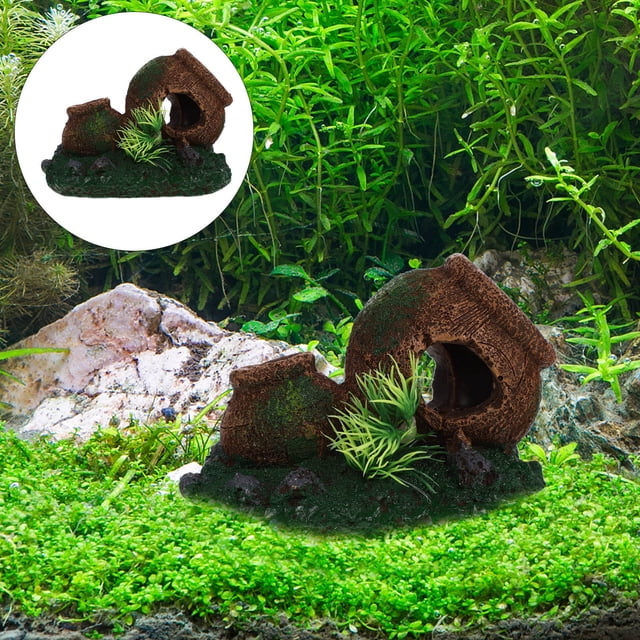 YSNOOWE Cueva Decorativa De Resina Para Acuario Ideal Como Y Hábitat Para Camarones Y Peces