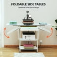thumbnail image 3 of TC-HOMENY Foldable Heat Press Machine Stand w/ Charging Station, Mobile Heat Printer Cart w/ 3-Tier Storage & Drawer, Movable Heat Transfer Machine Workbench, White, 3 of 8