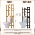 thumbnail image 2 of Over The Toilet Storage with 2 Baskets, 4-Tier Bamboo Organizer Rack with Paper Holder & 4 Hooks, Freestanding Shelf for Bathroom (Natural), 2 of 6