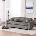 thumbnail image 6 of 84" Grey Corduroy Love Seat For Home - Modern Sectional Couch With Solid Wood Frame, Foam Filled A Cozy Environment Living Room, Comfortable Cushions & Bedroom, 6 of 6