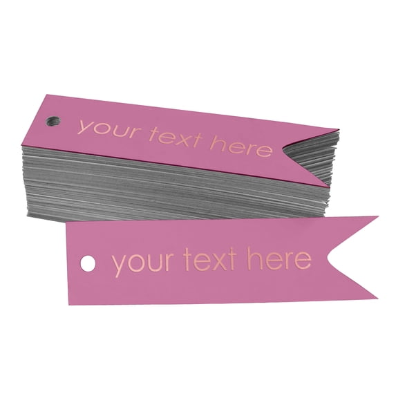 Darling Souvenir Your Text Here Party Bottle Tag Real Rose Gold Foil Personalized Favor Hang Tags Pack Of 100