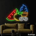 thumbnail image 3 of Craftnamesign Fruit Neon Sign, Ice Cream Shop LED Sign, Summer Vibes Decor, 3 of 4