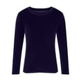 thumbnail image 6 of AXXD Blue Basic Sweatshirts for Women Trendy Summer 2024 Comfortable Casual Solid Color Long Sleeve Round-Neck Blouses, 6 of 6