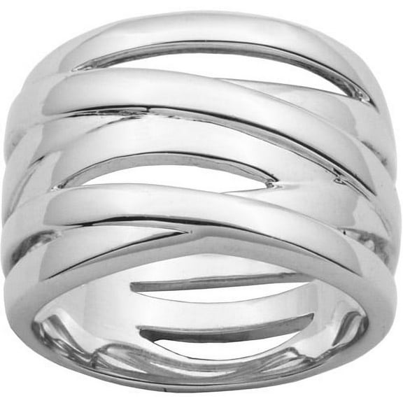 Forever Facets Sterling Silver Criss Cross Ring, Adult Female, Size 8
