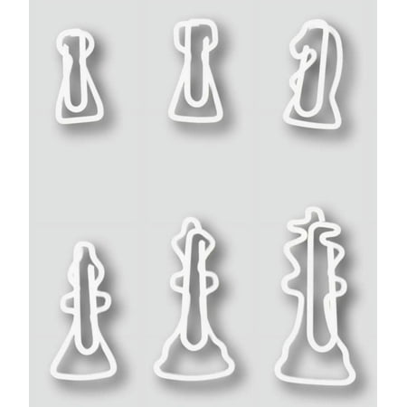 96 Count White Chess Pieces Shaped Paper Clips (16 Each of King, Queen, Bishop, Knight, Rook, Pawn) Lover Cute Gifts, Office Supplies, Desk Organization