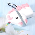 thumbnail image 4 of 1pc Earphone Protective Cover Case Shell Cartoon Unicorn Design with Climbing Hook Compatible for Airpods1/2 (Pink + White), 4 of 8