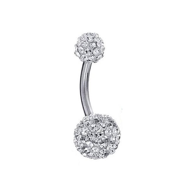 Worallymy mujer chica bola de diamantes de imitación de acero inoxidable ombligo uñas cristal cuerpo Piercing anillo fiesta citas ombligo botón Stud joyería Worallymy JD720446854