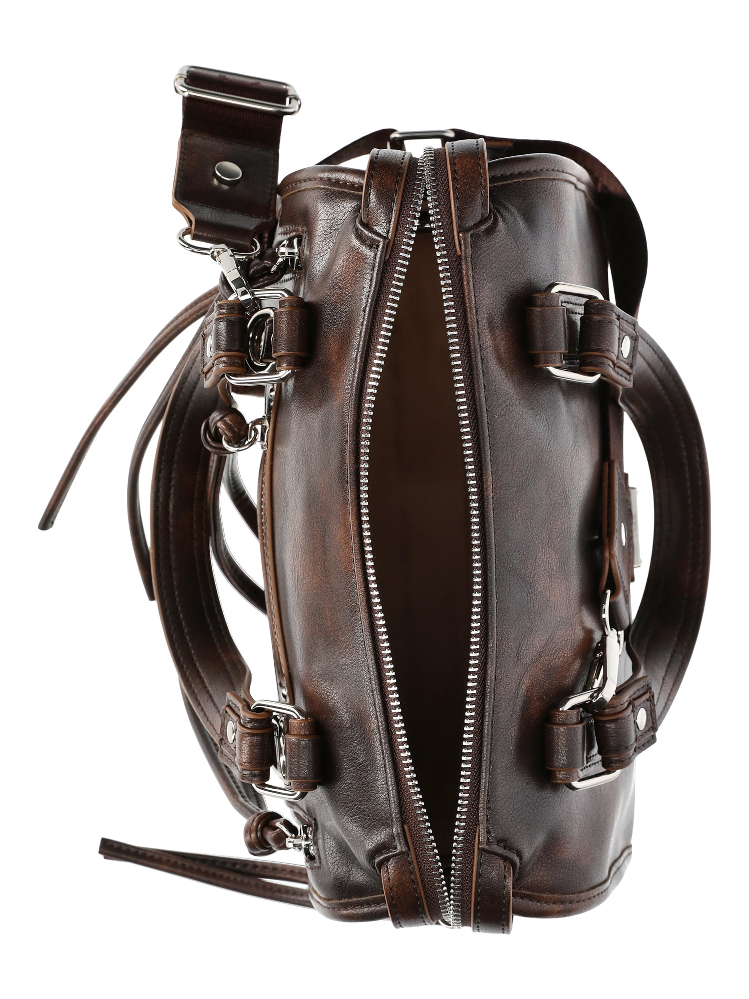 Madden NYC Women's Soft Zipper Satchel Handbag, Brown - Walmart.com