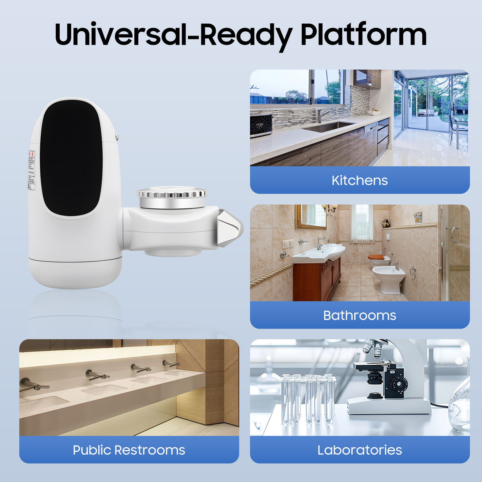 Instant Hot Water Faucet, 2500W Tankless Under Sink Electric Water Heater, 3-Second Heating with Smart LED Display & Adjustable Temperature (86-140°F), 110V for Kitchen Bathroom Washroom