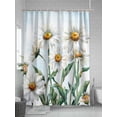 thumbnail image 5 of Fsddascl Spring Floral Shower Curtain Set - Extra Long 72" x 96" Bathtub Curtain with 12 Hooks, Watercolor Summer Botanical White Daisy Waterproof Fabric Stall Shower Curtains for Bathroom/Bathtub, 5 of 6