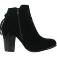 thumbnail image 2 of ADRIANA JUNIPER-55 Women's Chunky Heel Fringe Zipper Closure Ankle Booties, Black, 8.5, 2 of 4