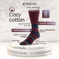 thumbnail image 3 of 7BigStars Kingdom Men's Diabetic Seamless Crew Socks - 5 Pack Large - Stripe Pattern - Sock Size 10-13 Shoe Size 9-12 Burgundy, Dark Navy, Olive Green, Light Beige, 3 of 11