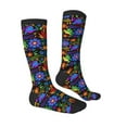 thumbnail image 3 of Fotbe Colorful Floral print Women's Men's Novelty Crew Socks Cotton Socks Knee High Socks for Walking,Running,Nurses,Pregnancy, 3 of 9