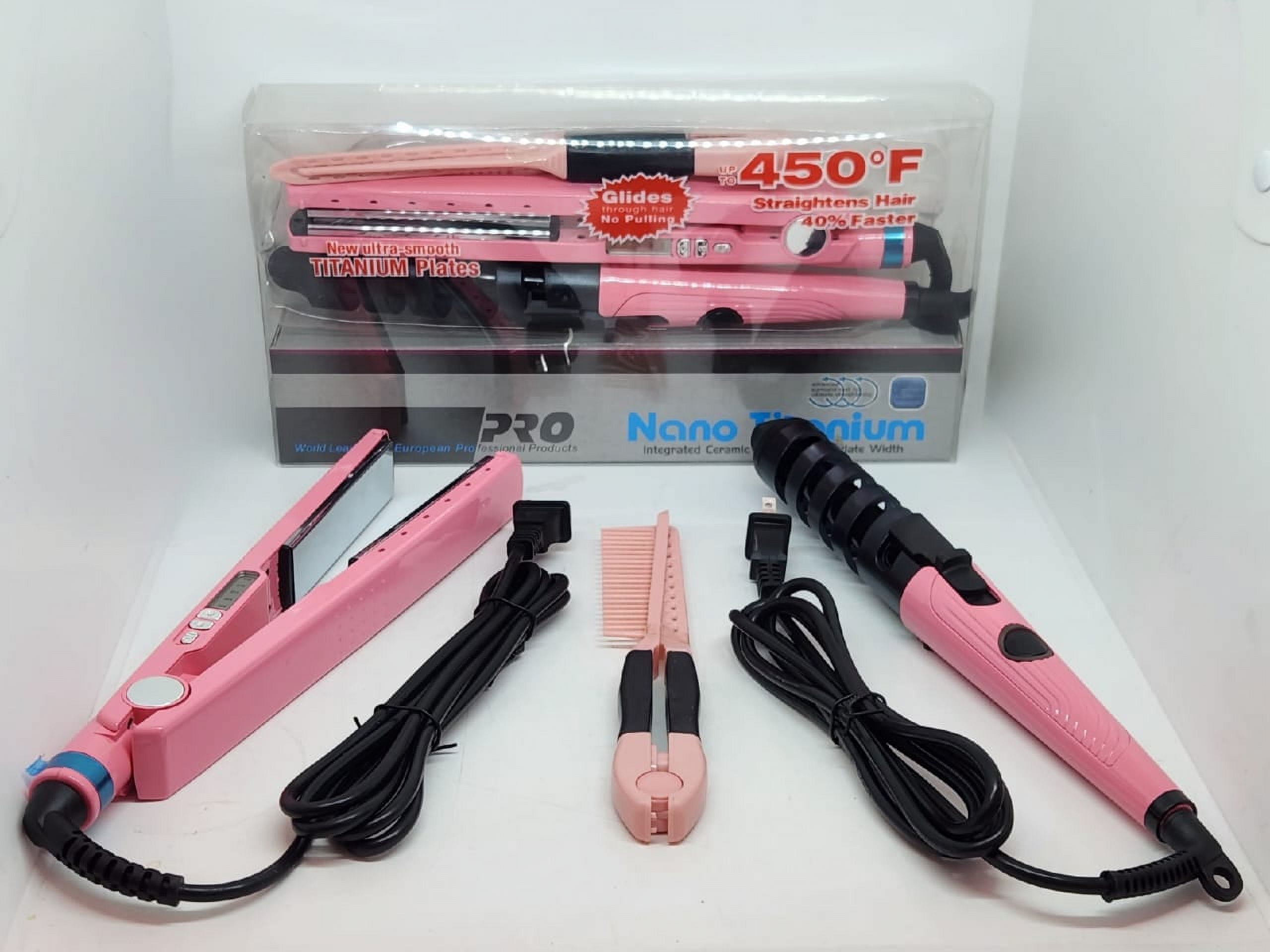 Kit Plancha Rizadora Titanium Rosa Buytiti Walmart en línea