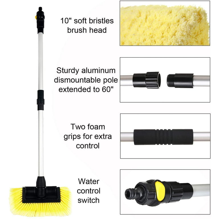  CARCAREZ 10 Car Wash Brush Head with Soft Bristle for Auto RV  Truck Boat Camper Exterior Washing Cleaning, Yellow : Automotive