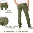 thumbnail image 3 of Mens Slim Fit Cotton Stretch Chino Pants 2 Packs, 3 of 5