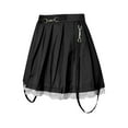 thumbnail image 2 of Gupgi Jupe Plissée Mini pour Femmes Style Punk Taille Haute Couleur Unie, 2 of 8