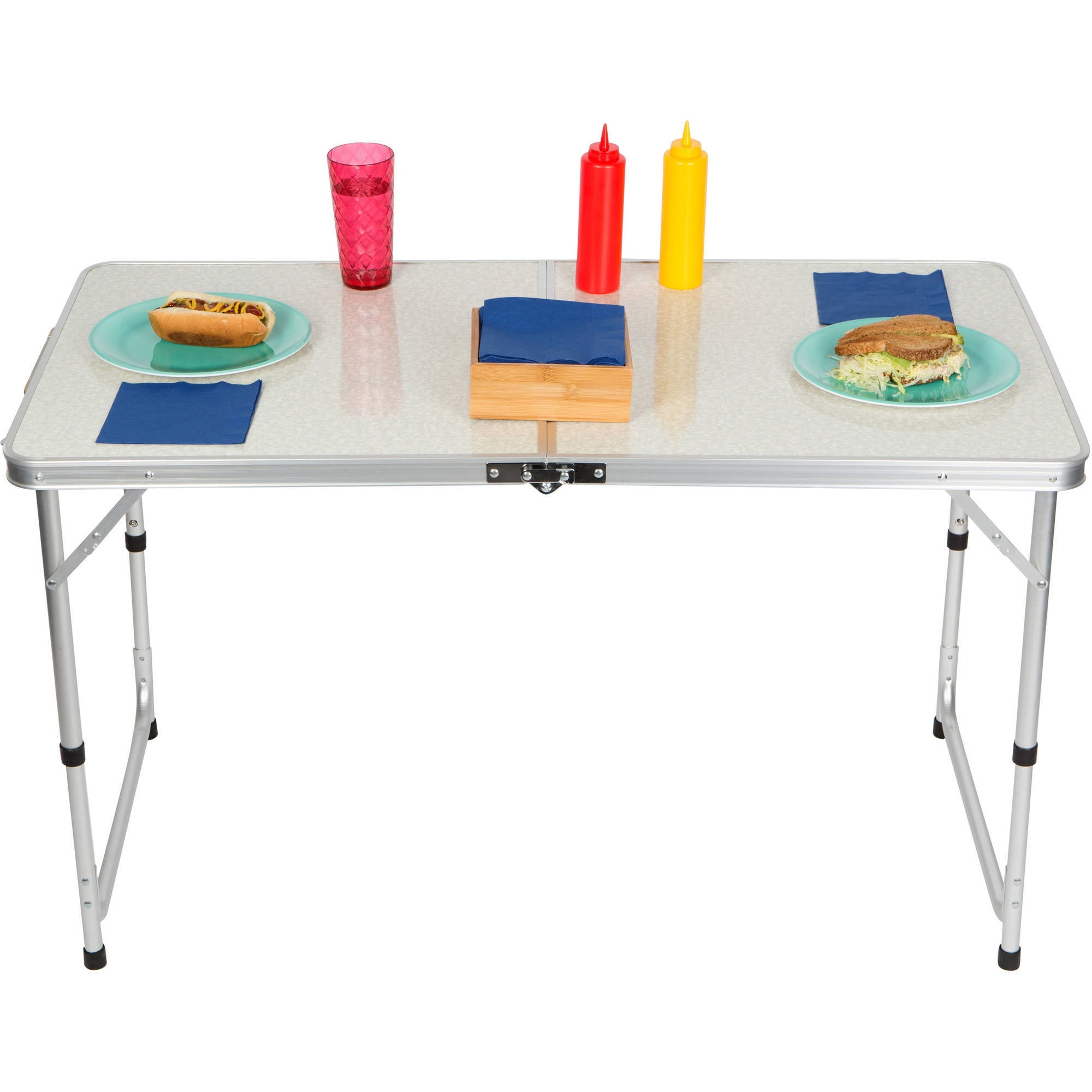 Trademark Innovations Lightweight Adjustable Portable Folding Trademark Innovations Lightweight Adjustable Portable Folding Aluminum Camp Table With Carry Handle Com