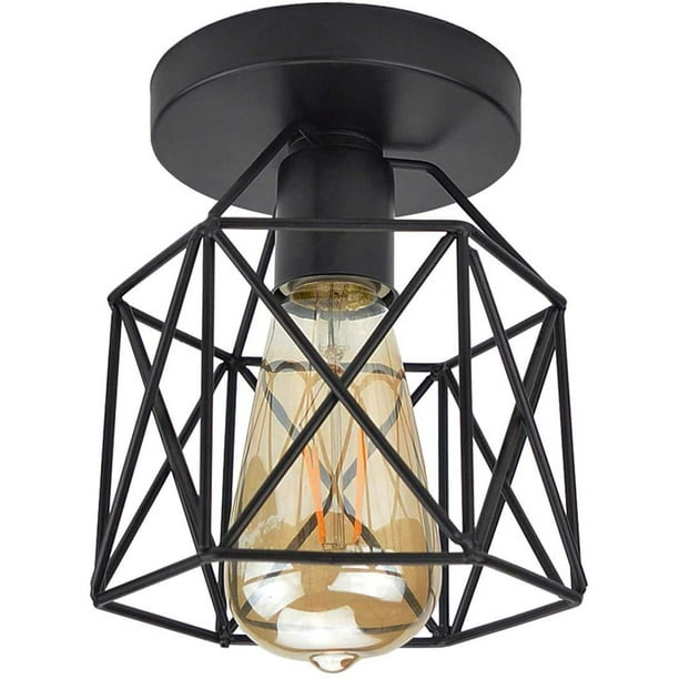 Lysed Semi Flush Mount Ceiling Light E26 E27 Fixtures Retro Black Industrial Pendant Metal Bulb Guard Lamp Cage For Porch Hallway Kitchen Stairway Farmhouse Com - Porch Ceiling Lights Semi Flush Mount Light Fixtures Lysed Semi Flush Mount Ceiling Light E26 E27 Fixtures Retro Black Industrial Pendant Metal Bulb Guard Lamp Cage For Porch Hallway Kitchen Stairway Farmhouse Com - Porch Ceiling Lights Semi Flush Mount Light Fixtures