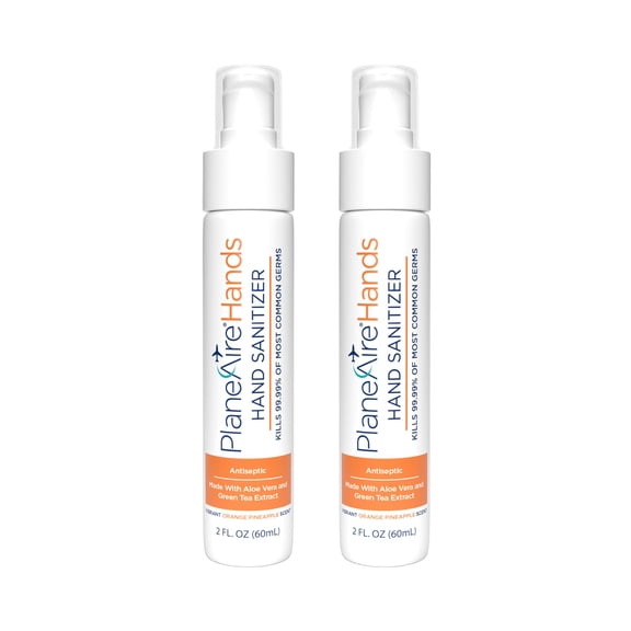 PlaneAire Hand Sanitizer Gel Orange Pineapple 2 fl oz (2-Pack)