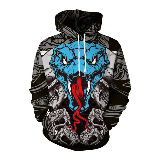 Sudaderas con capucha para hombre, chándal con estampado de serpiente de Anime, ropa de calle Harajuku, otoño