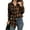 Dark Brown, variant on Womens Casual Cuffed Long Sleeve Boyfriend Button Down Plaid Flannel Shirt Tops