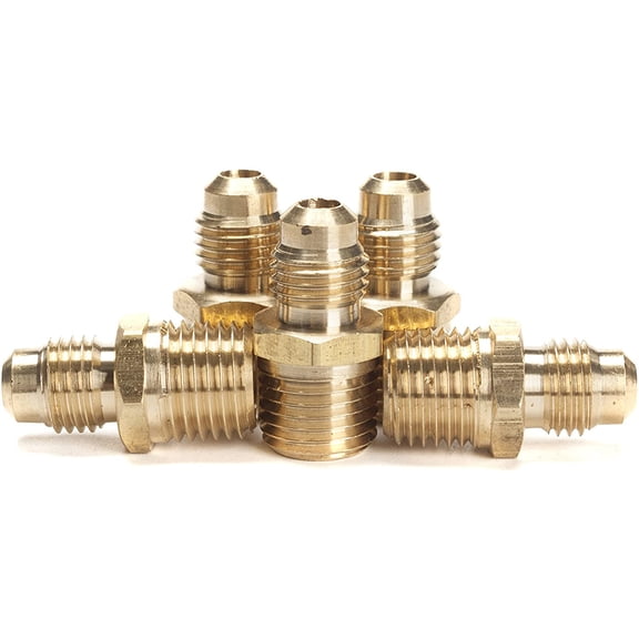LTWFITTING Brass Flare 1/4" OD x 1/4" Male NPT Connector Tube Fitting(Pack of 5)