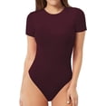 thumbnail image 1 of Xishao Women's Round Neck Short Sleeve T Shirts Basic Bodysuits Xishao ropa, 1 of 1