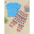thumbnail image 3 of Bagilaanoe 2pcs Toddler Summer Outfits Baby Girl Pants Set Letter Short Sleeve T-Shirts Tops + Leggings 6M 9M 12M 2T 3T 4T Kids Casual Clothes, 3 of 8