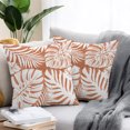 thumbnail image 2 of Throw Pillow Covers 18x18 Inch Set of 2, Palm Tree Monstera Waterproof Outdoor Pillow Covers, Amber Orange Leaf Boho Botanical Tropical Decorative Cushion Pillowcases for Patio Garden Couch Bed, 2 of 9