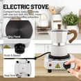 thumbnail image 5 of -in-1 Moka Pot Espresso Set with Electric Stove, 3 Cup Aluminum Coffee Maker, Manual Grinder, Sealing Canister & Accessories for Home, Travel, Camping, 5 of 8