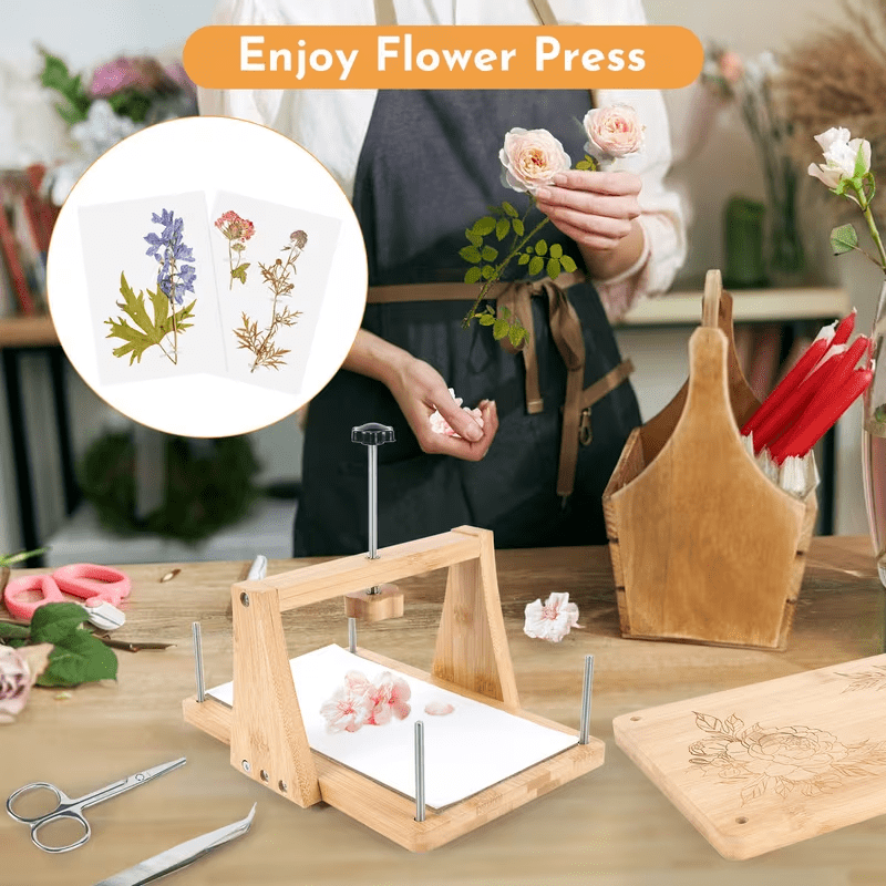 Flower Press Kit,6 Layers 11.6*7.68 inches Easy One-Step Pressing Kit, Dried Flower Plant Preservation Kit for Craft Lovers