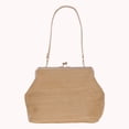 thumbnail image 5 of HUISZJ Straw Handbag, Large Capacity Kiss Lock Clutch, Woven Beach Bag for Summer Travel (Yellow), 5 of 6