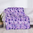 thumbnail image 3 of Uemuo Violet Printed Throw Blanket for Couch, Fluffy Fuzzy Blankets for Bed, Sofa, Cozy Flannel Faux Fur Blanket-50"x40", 3 of 6
