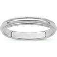 thumbnail image 1 of Sterling Silver Rhodium-Plated 3mm Half Round Milgrain Size 8 Band Made In United States qwm030rh-8, 1 of 5