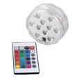 thumbnail image 3 of Luces LED sumergibles IP68 a prueba de agua, 10 LED, 16 efectos de iluminación, foco a batería con control remoto, 3 of 14
