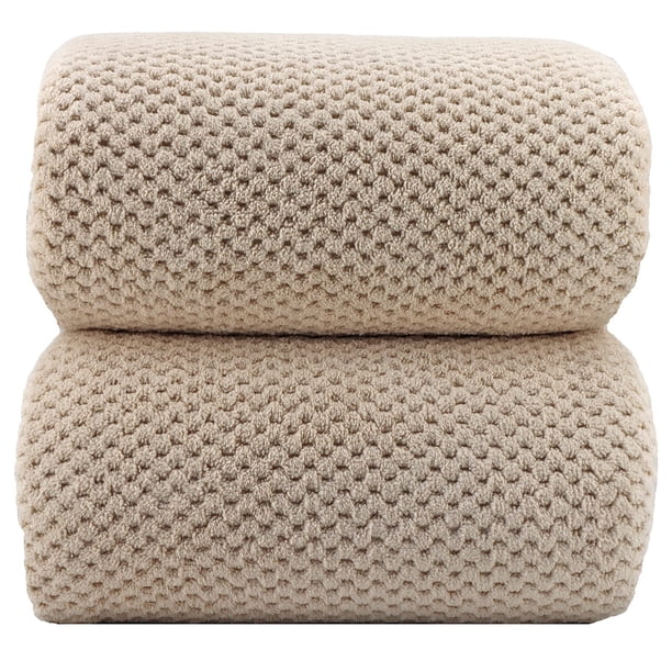 Toallas de baño YTYC de gran tamaño, 100 x 200 cm, color beige supersuave, 2 piezas